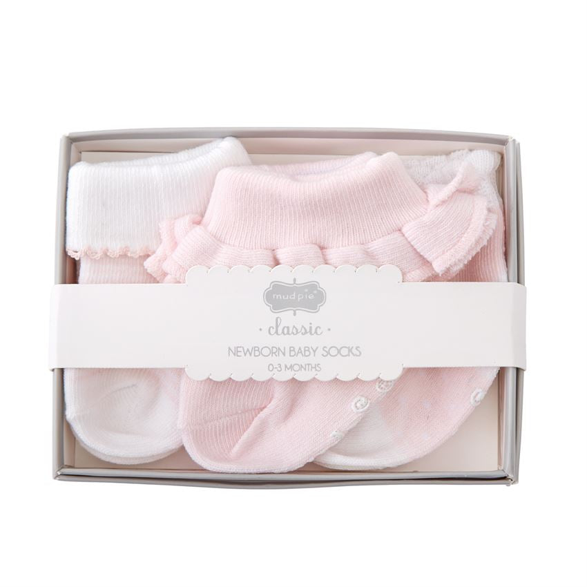 Newborn pink socks