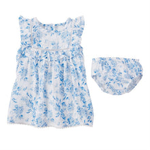 Load image into Gallery viewer, Muslin Blue Floral Dress
