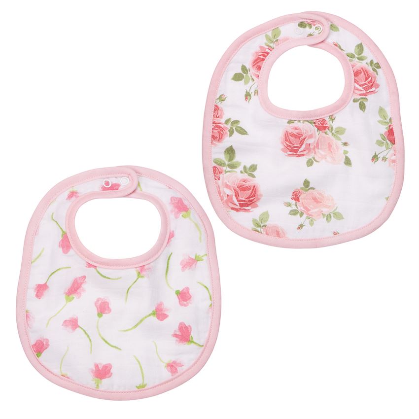 Rose Muslin Bibs
