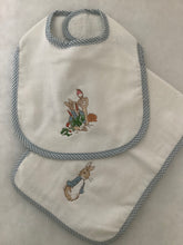 Load image into Gallery viewer, Peter Rabbit Bib &amp; Burp Set - Blue
