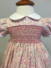 Load image into Gallery viewer, Pink Floral Lawn Smocked Dress
