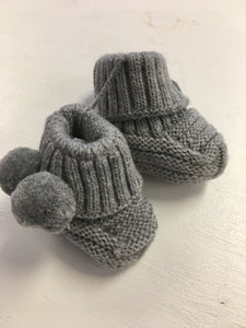 Gray Knit Booties