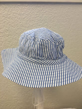 Load image into Gallery viewer, Blue Seersucker Hat
