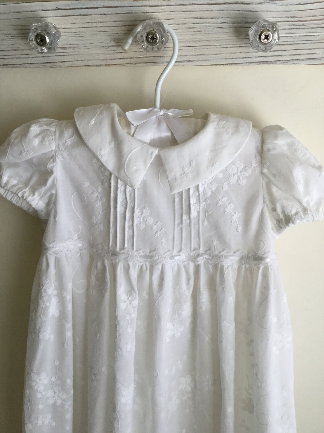 Embroidered Christening Gown with Bonnet