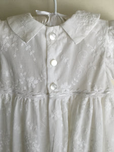 Embroidered Christening Gown with Bonnet