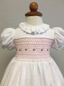 White Lawn Smocked Baby Dress