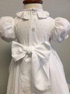 White Lawn Smocked Baby Dress