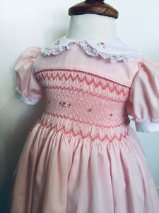 Pink Rose Smocked Dress